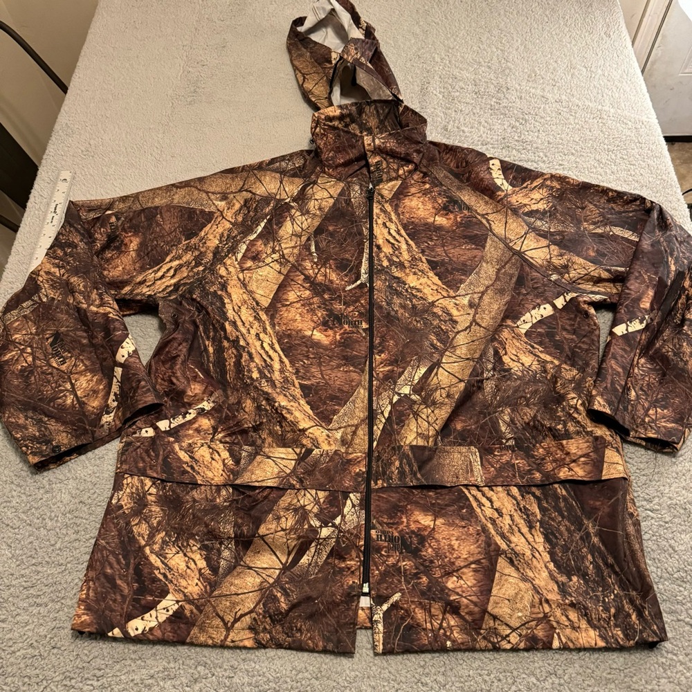 Gamehide Hunting Raincoat Hide-Away Hood‎ Zipper Vented Cord Lock 2xl Mens Camo